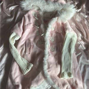 pink fluffy lolita coat